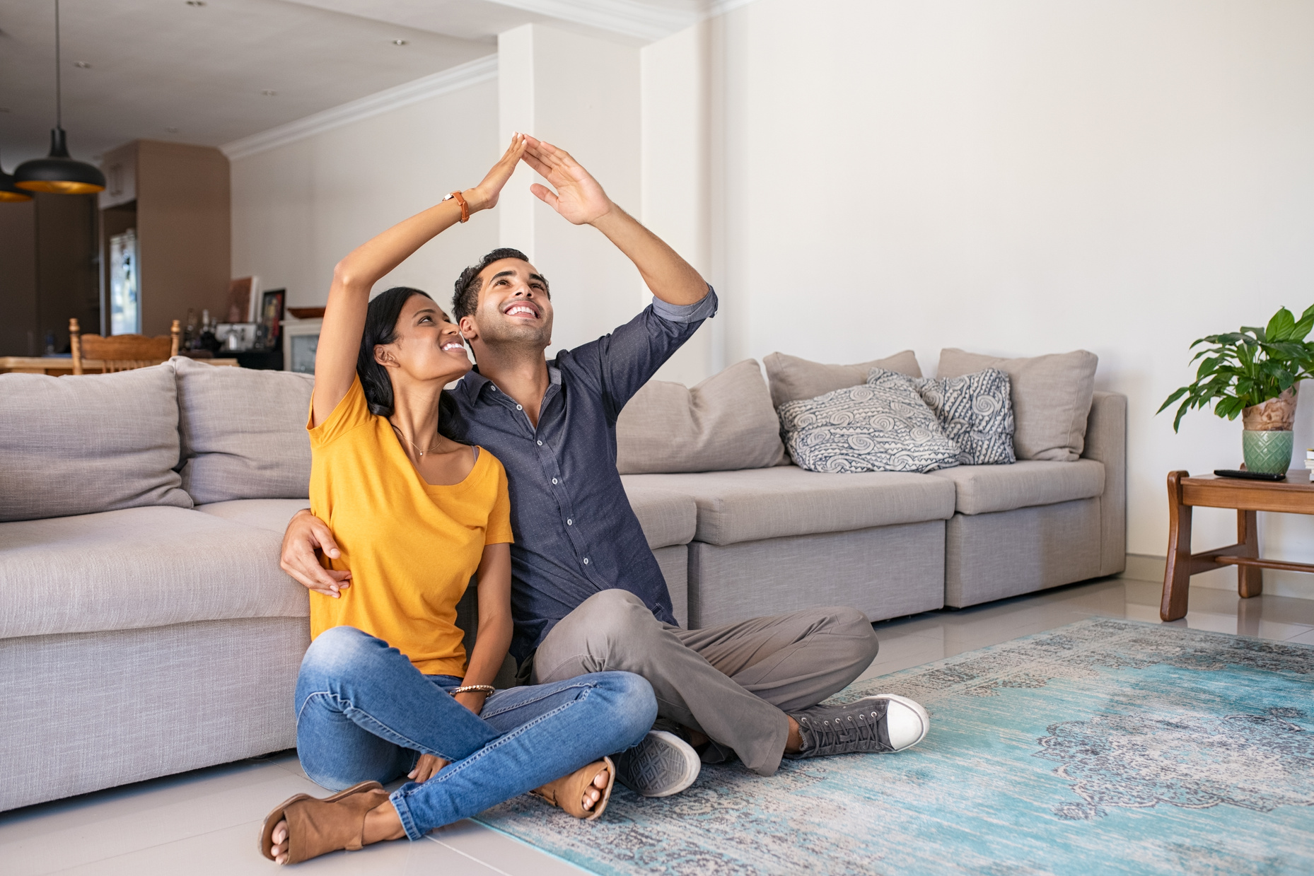 Young couple dreaming a new home